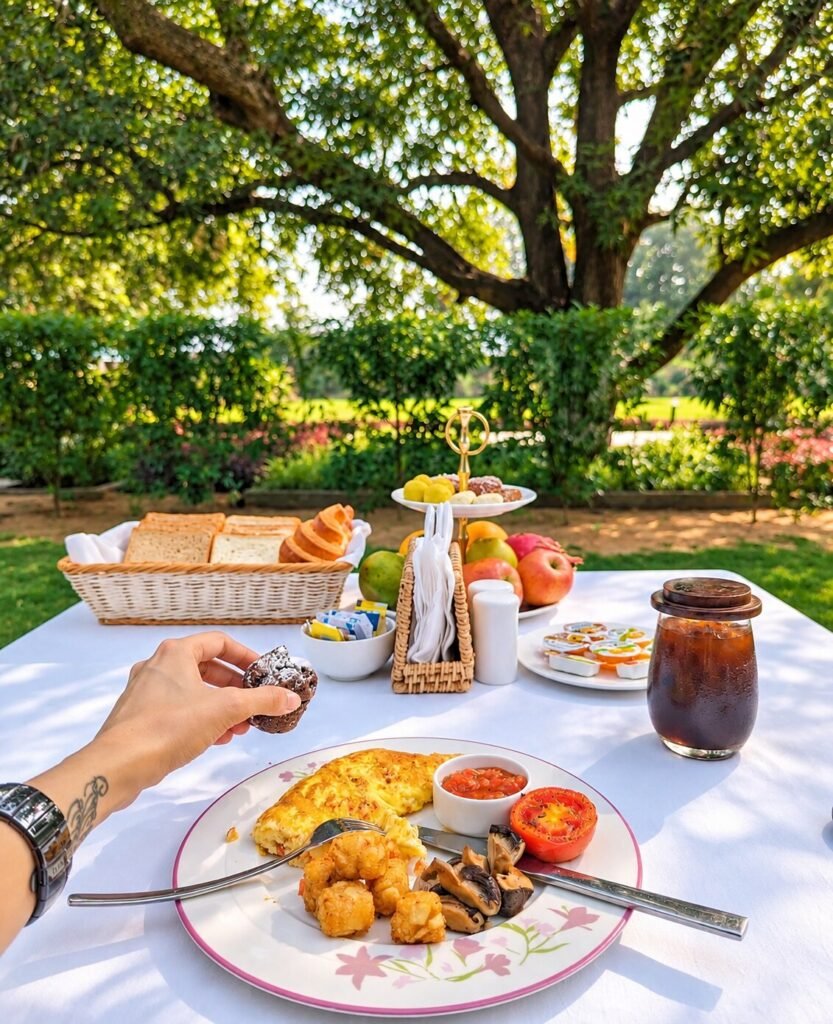 Breakfast on the lawn