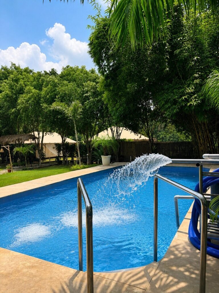 Private pool at The Aravali Farms