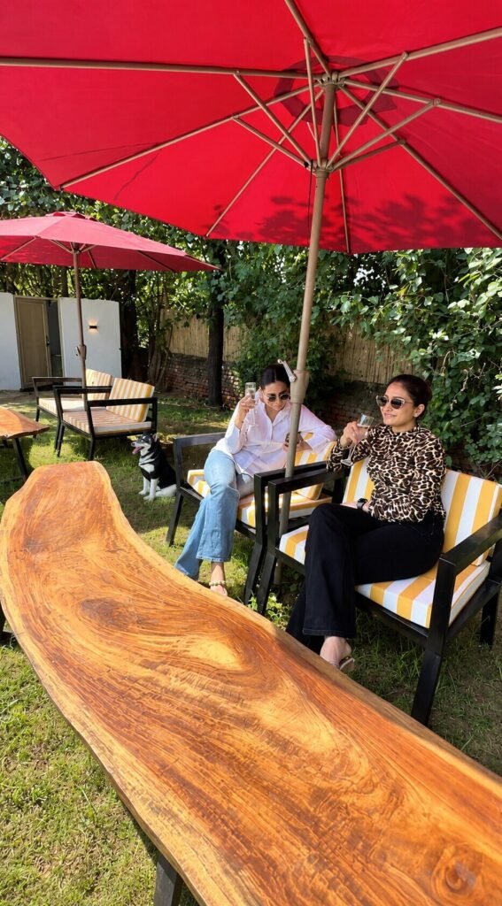 Lunch at the teak table